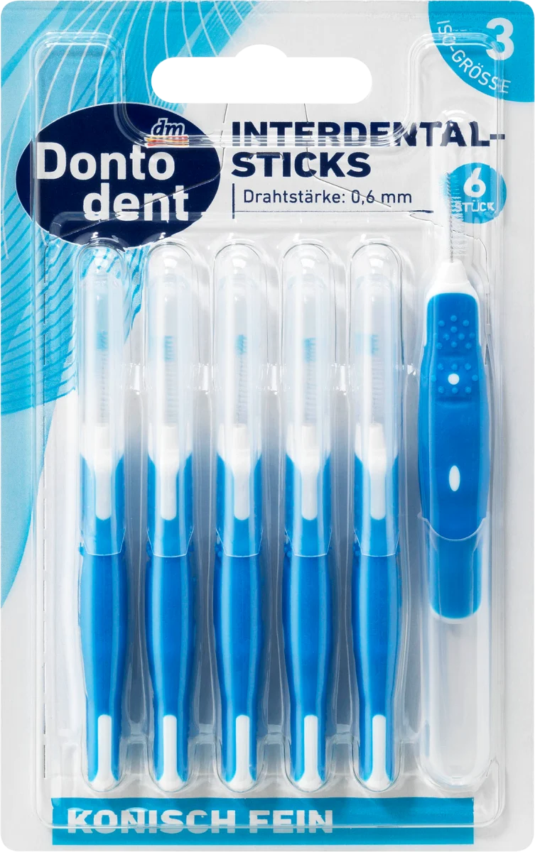 Interdental brushes blue, 6 pieces