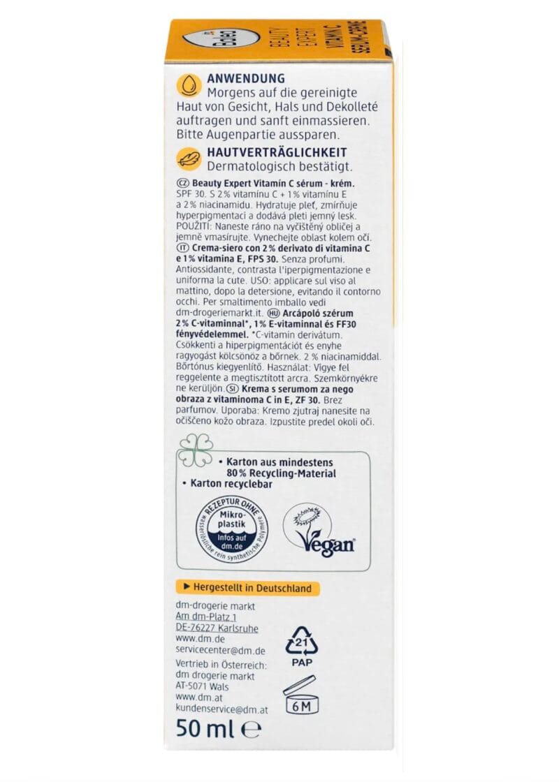 Beauty Expert Vitamin C Serum-Cream SPF 30, 50 ml - Image 4